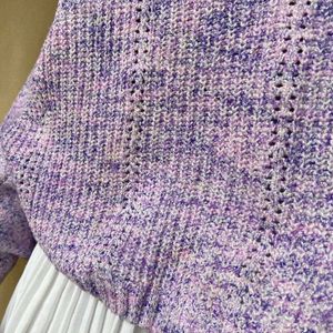 Cozy Lavender Knit V-Neck Sweater