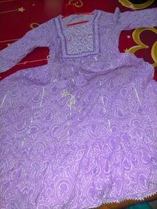 Beautiful Lilic Embroidery Design And Printed Grown