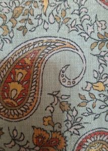 Paisley Print Kurta with Orange Border