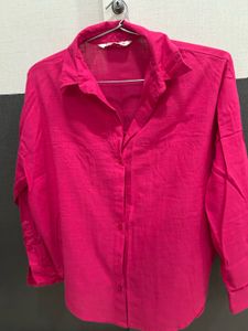 Vibrant Pink Button-Down Shirt