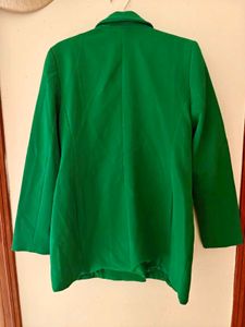 Vibrant Green Double-Breasted Blazer