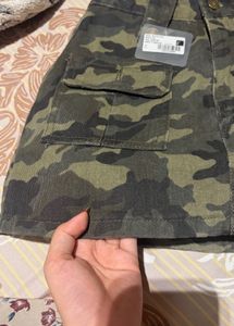 Denim Cargo Mini Skirt