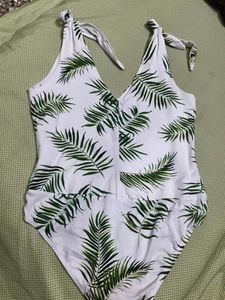 Tropical Palm Print One Piece Swimsuit