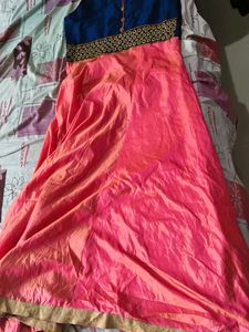 Vibrant Blue &amp; Pink Kurta  Size S to M