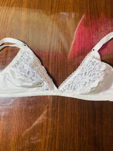 White Lace Detail Bra