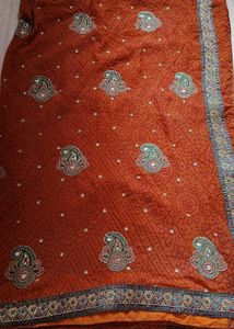 Beautiful Red Embroidered Saree