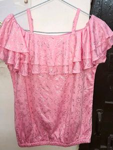 Cute Pink Ruffle Top