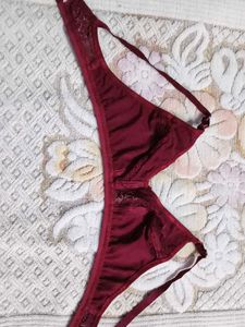 Maroon Bra &amp; Panty Set
