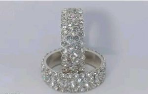Silver Stone Metal Bangles..