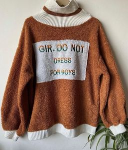 Cozy Brown "Girl Do Not Dress For Boys" Sweater