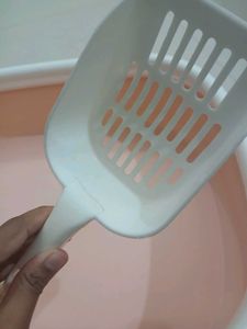 Pink Cat Litter Box with Scoop