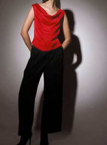 H&amp;M Red Cowl Neck Satin Top