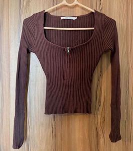 Brown freesize top w chain y2k coded