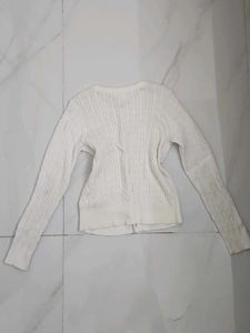 Gap White Cable Knit Cardigan