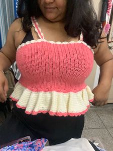 Crochet Halter Neck Crop Top