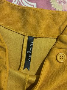 Mustard Yellow Button Detail Shorts- 26 waist