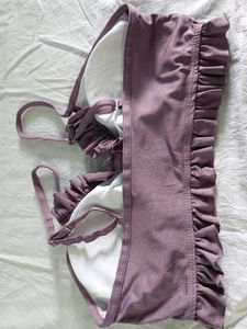 Ruffled Bikini Top - Purple