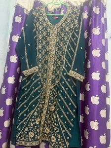 Fancy Teal Embroidered Kurta Set