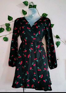 Cherry Print Wrap dress 🎀
