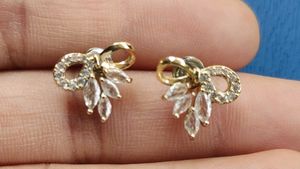 Sparkling Bow Stud Earrings