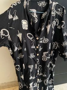 Black Printed Kurta can also be used as dress