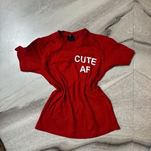 Cute AF Red Graphic Tee
