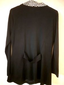 Chic Black Cardigan with Scarf style