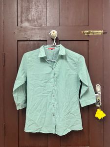 Classic Dark Green Button-Up Shirt | Women