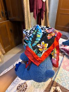 Vibrant Floral &amp; Leopard Print Scarf