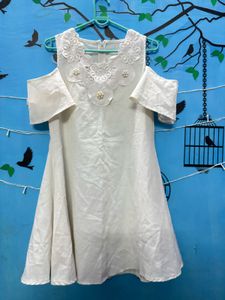 Elegant White Cold Shoulder Dress
