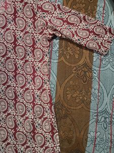 Maroon Paisley Print Kurta