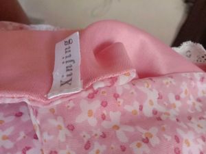 Floral Baby Pink Knee Length Frock 🌸