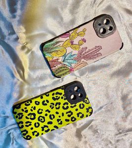 Cute Cactus & Leopard Print iPhone Cases