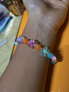 Beaded Flower Charm Bracelet