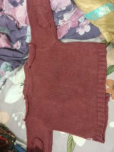 Baby Girls Red Knit Cardigan