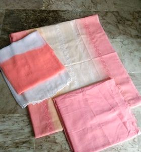 3Piece chikankari soft cotton suit ( unstitched)