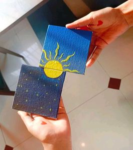 Hand-Painted Sun & Moon Mini Canvases