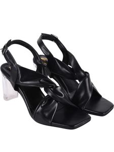 Chic Black Block Heels with Twist Detail