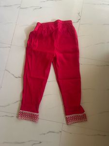 Vibrant Red Embroidered Kurta Set