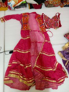 Vibrant Pink Bandhani jacket and top