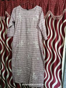 Striped Embroidered Kurta
