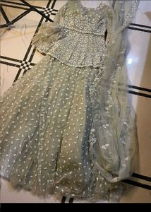 crop top rhinestone lehenga