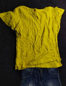 Bright Yellow V-Neck Top