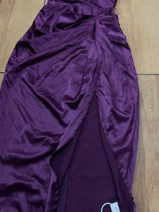 Elegant Purple Satin Dress