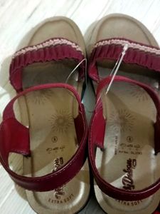 Burgundy Flat Sandals