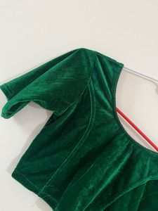 Emerald Green Velvet Blouse