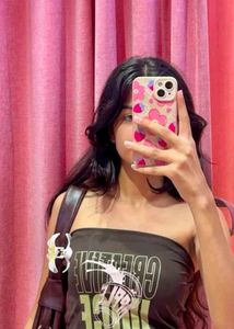 Trendy Tube Top with Graphic Print