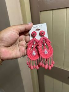 Peach / Pink Color Earrings