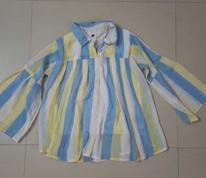 Striped Bell Sleeve Tunic Top
