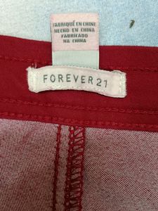 FOREVER 21 Women's Red Pant